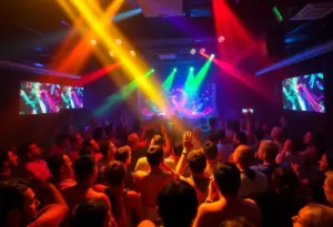 A lively DJ performance at Tunnel Nightclub in Austin.