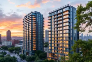 Proposed multifamily towers setting in West Campus, Austin