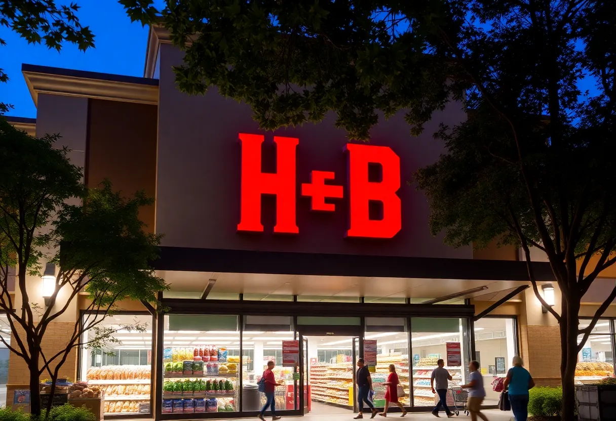 Facade of the new H-E-B store in East Austin