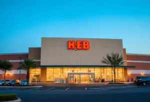 Exterior view of the new H-E-B store in San Antonio, Texas
