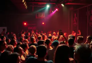 A lively concert atmosphere at the Tack Room with fans enjoying the performance