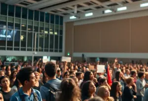Audience attending Noa Argamani's talk at Texas Hillel in Austin.
