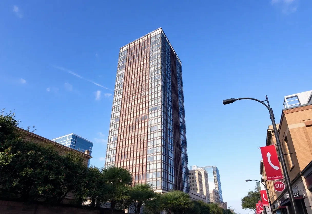 Paseo Tower towering above the Austin skyline