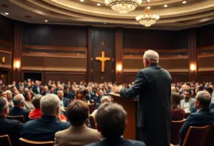 Pastor speaking at a Religious Liberty Commission meeting