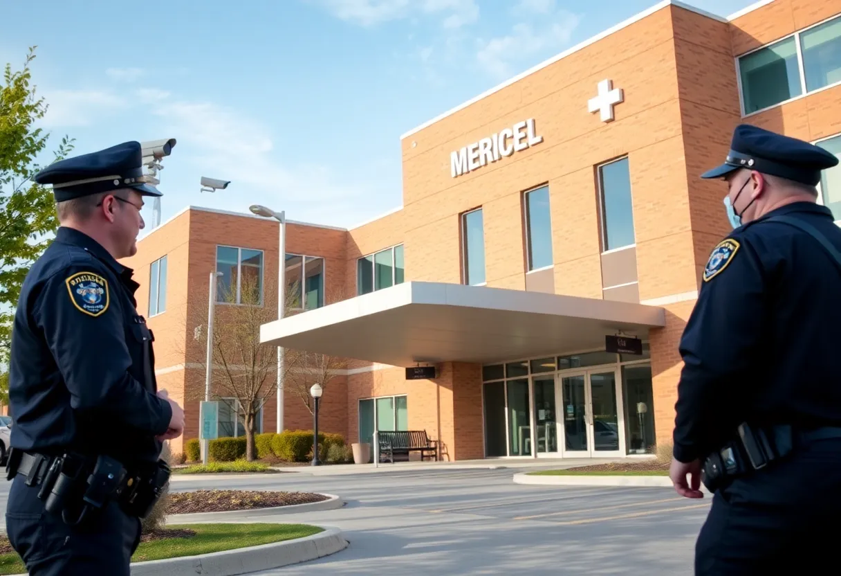 Police officers outside Quantum Pain and Orthopedics in Round Rock