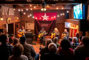 Live music at Poodies Songwriter Night with audience