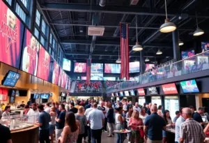 Guests enjoying hospitality services at a sports venue after Proof of the Pudding's acquisition of RS3.