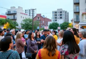Community members in San Antonio discussing local elections