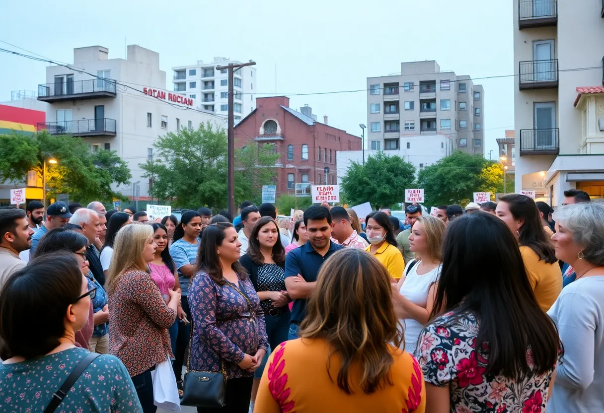Community members in San Antonio discussing local elections