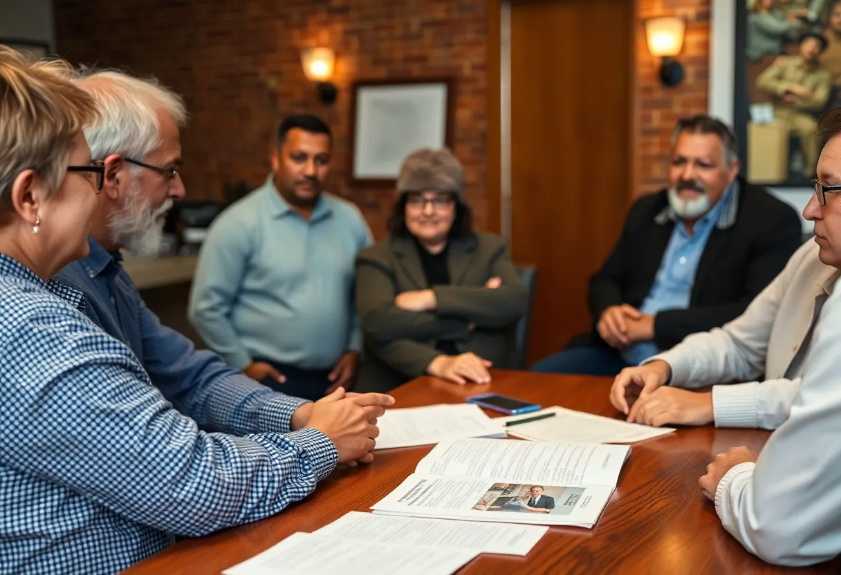Community meeting in San Antonio discussing crime prevention