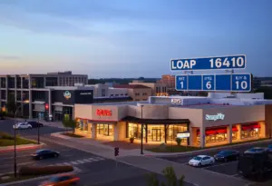 New businesses under construction at Loop 1604 and I-10 in San Antonio, Texas.