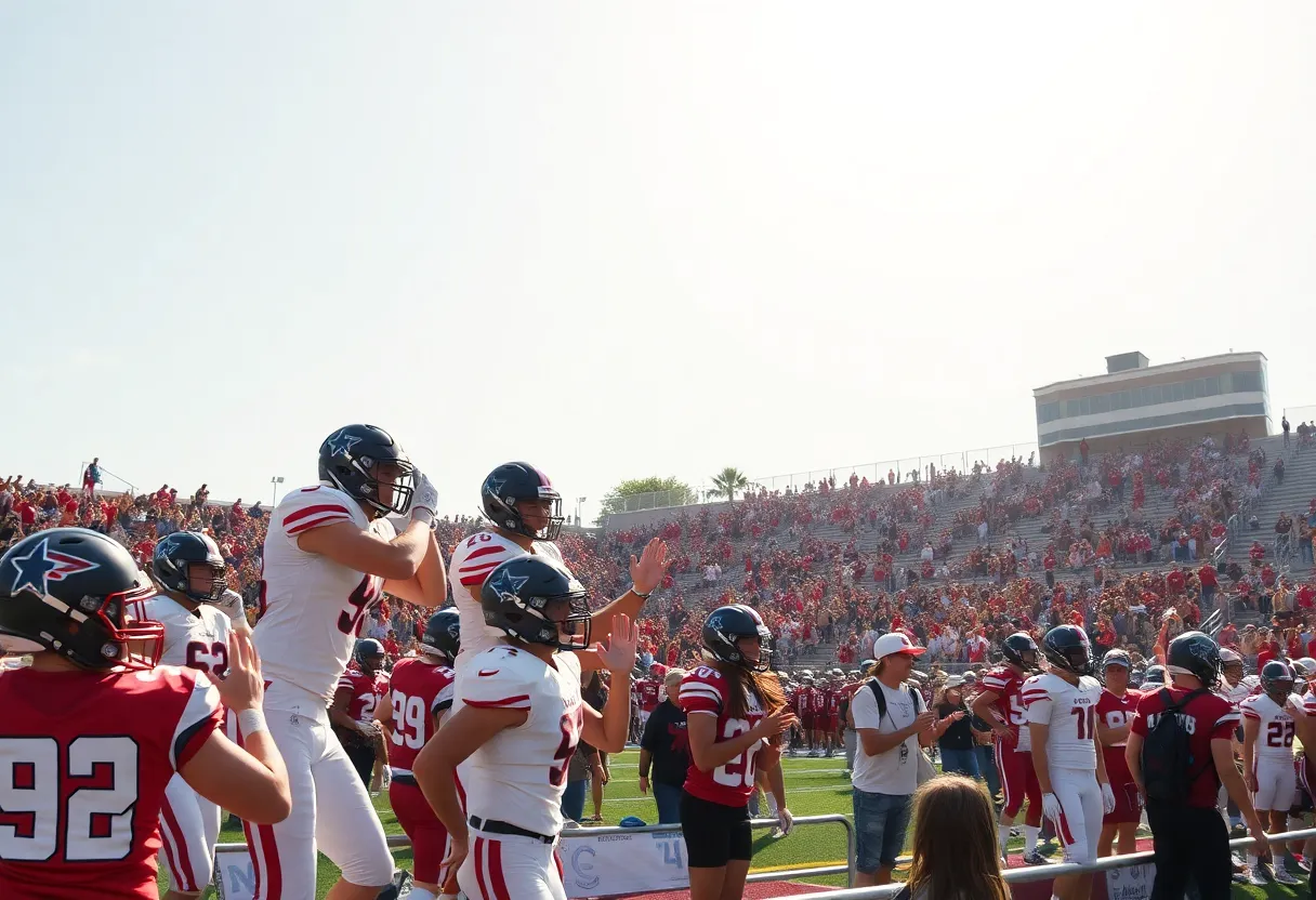 High school football teams competing in playoffs