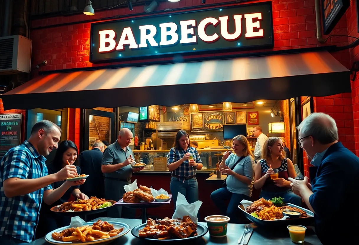 Exterior view of Schoepf's BBQ restaurant in Georgetown.