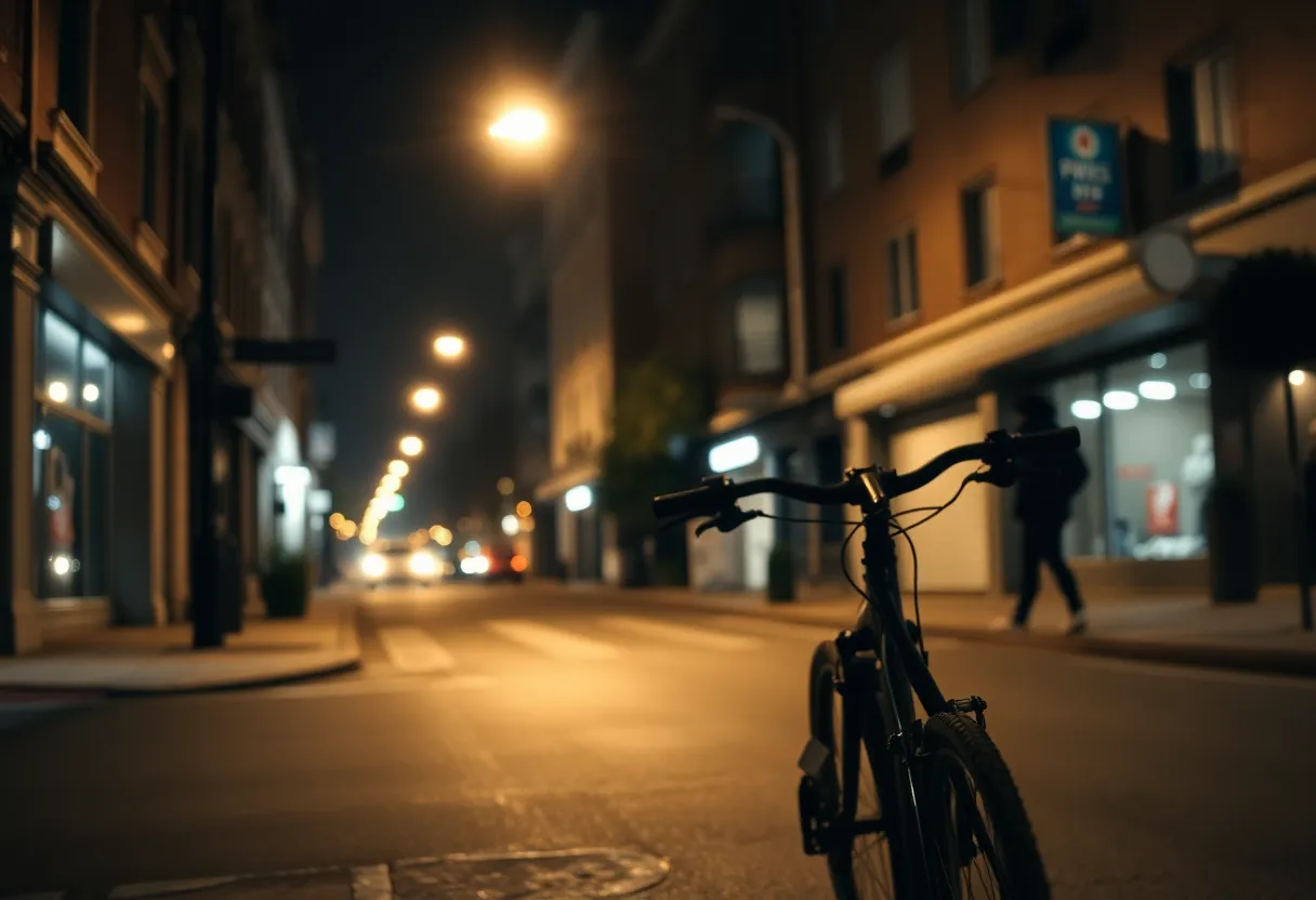 Urban night scene related to crime and safety