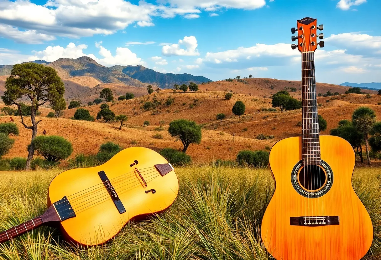 Cover of the album featuring African and classical music elements.