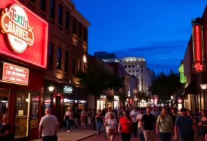 Vibrant nightlife scene on Austin's Sixth Street