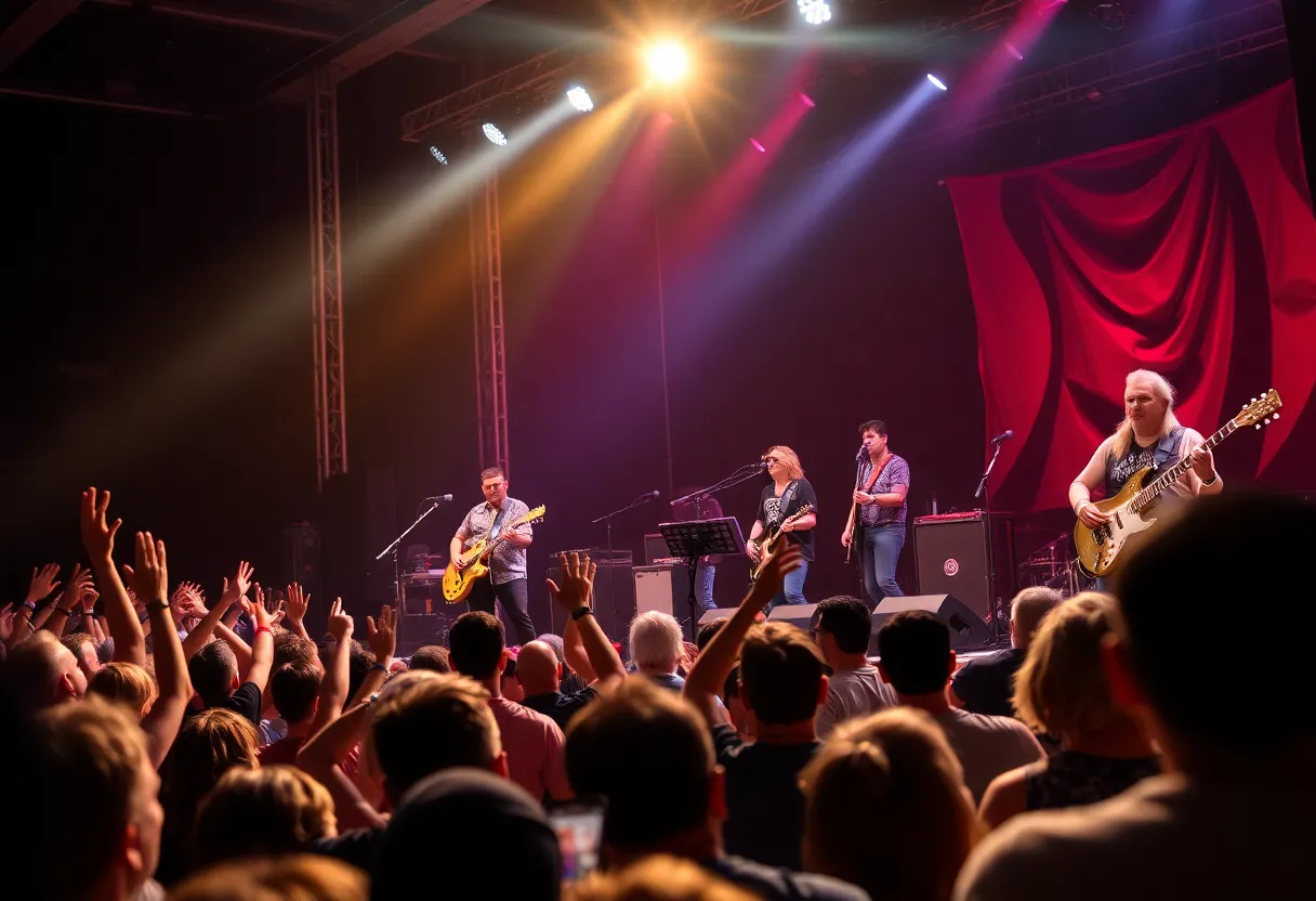 Concert crowd enjoying Southern rock tribute performance