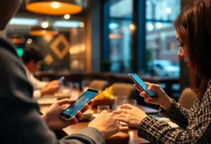 Digital payment interface for restaurants using smartphones.