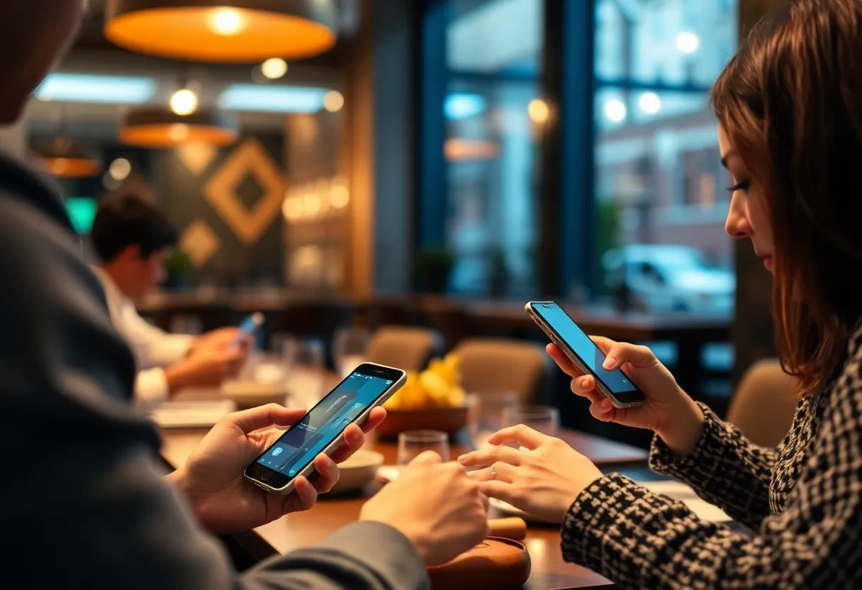 Digital payment interface for restaurants using smartphones.