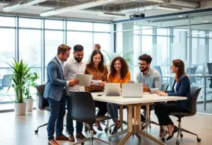 Team brainstorming frontline hiring solutions