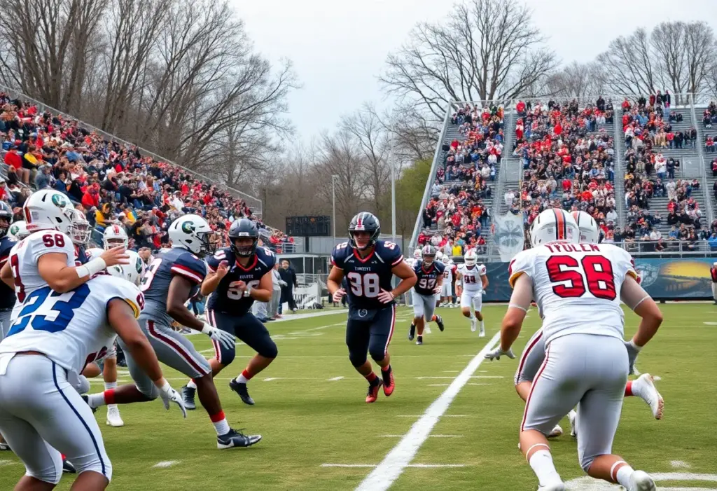 Texas A&M football team playing in a game