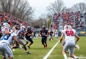 Texas A&M football team playing in a game