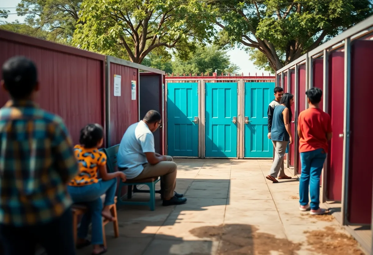A symbolic illustration depicting the controversy surrounding restroom access legislation in Texas.