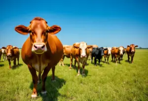 Healthy cattle herd in Texas pasture