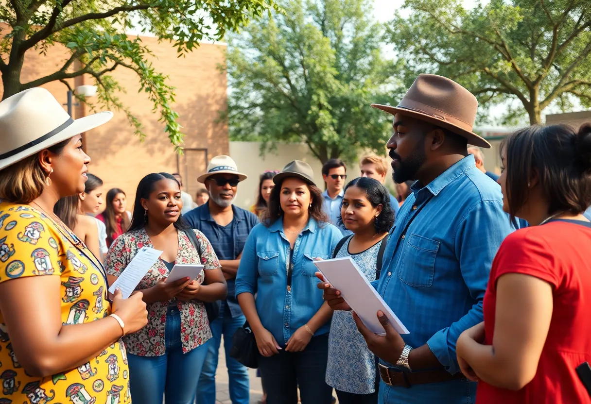 Community gathering in Texas discussing new laws