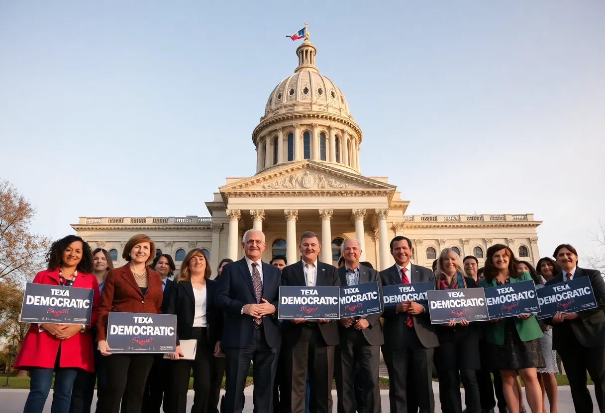 Group of Democratic candidates at Texas State Capitol