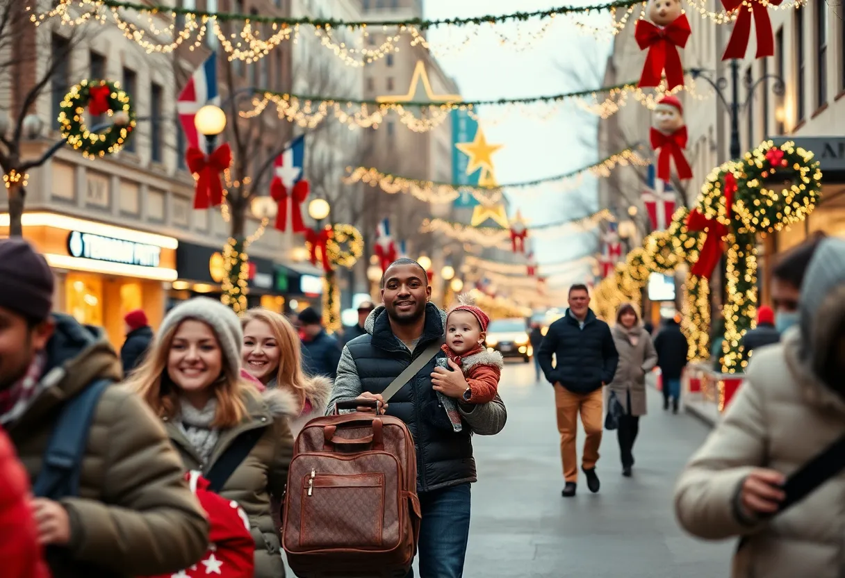 Families enjoying holiday travel in Texas cities