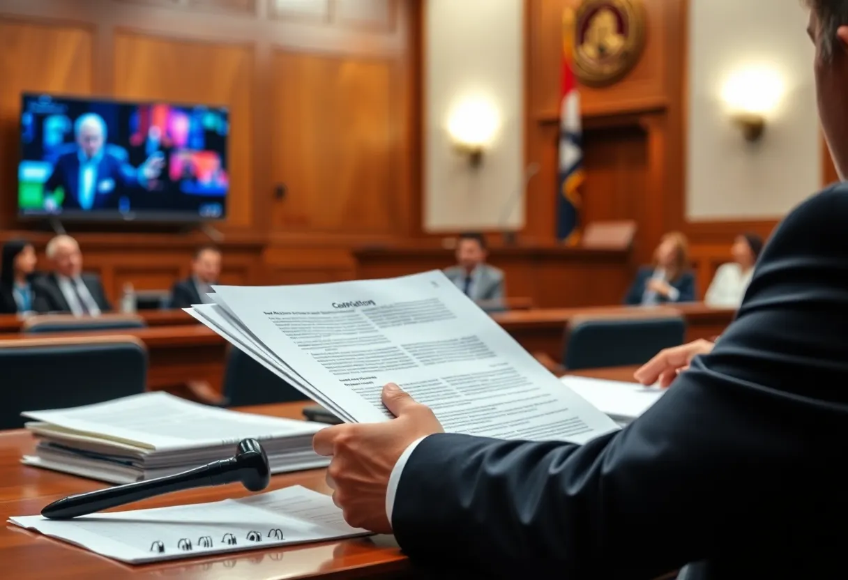 Courtroom scene representing privacy violations related to television manufacturers