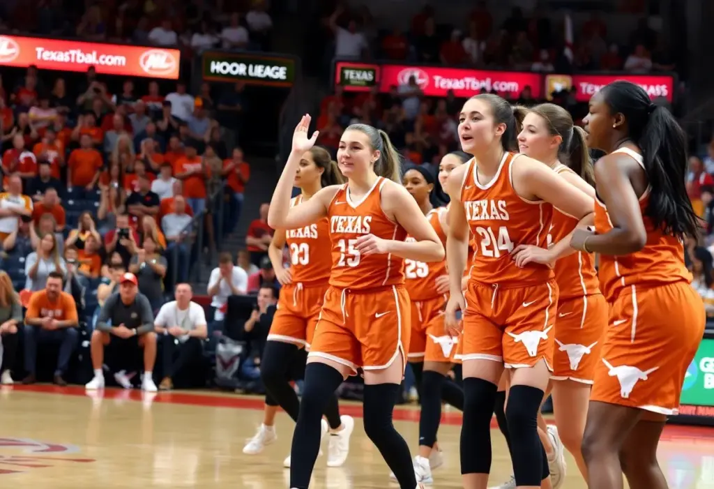 Texas Longhorns women's basketball team playing against Pennsylvania