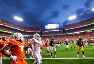 Texas Longhorns football team playing against Michigan Wolverines