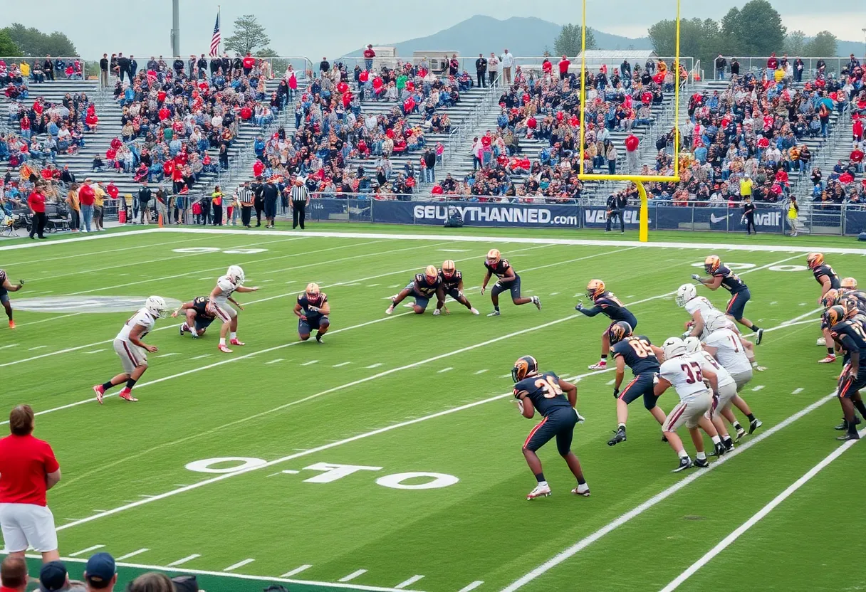 Texas Longhorns football team practicing on the field