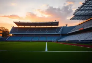 Empty football stands symbolizing player changes in Texas Longhorns team.