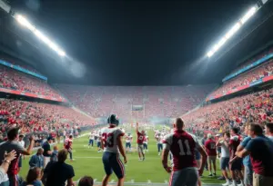 Texas Longhorns football team in action against Michigan Wolverines