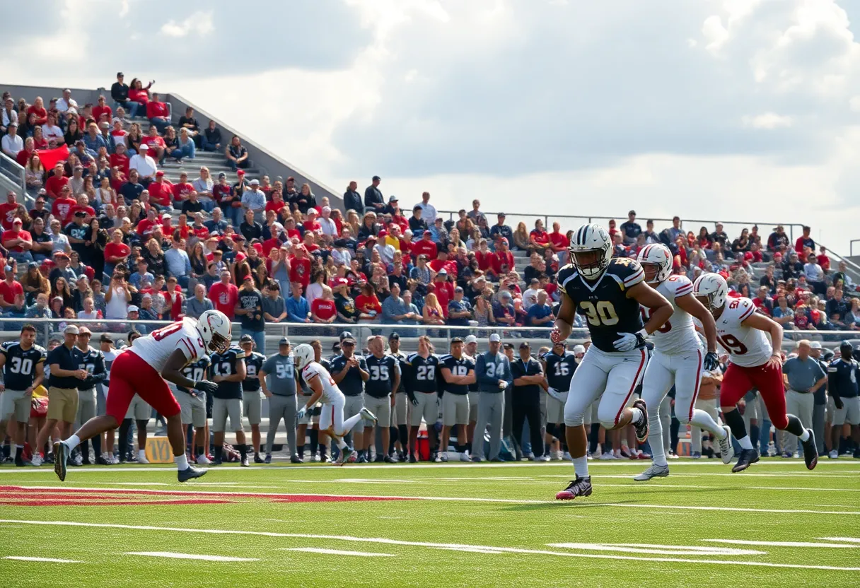 Texas Longhorns football players in action against Michigan Wolverines