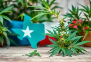 Symbolic representation of medical cannabis representing growth in Texas.