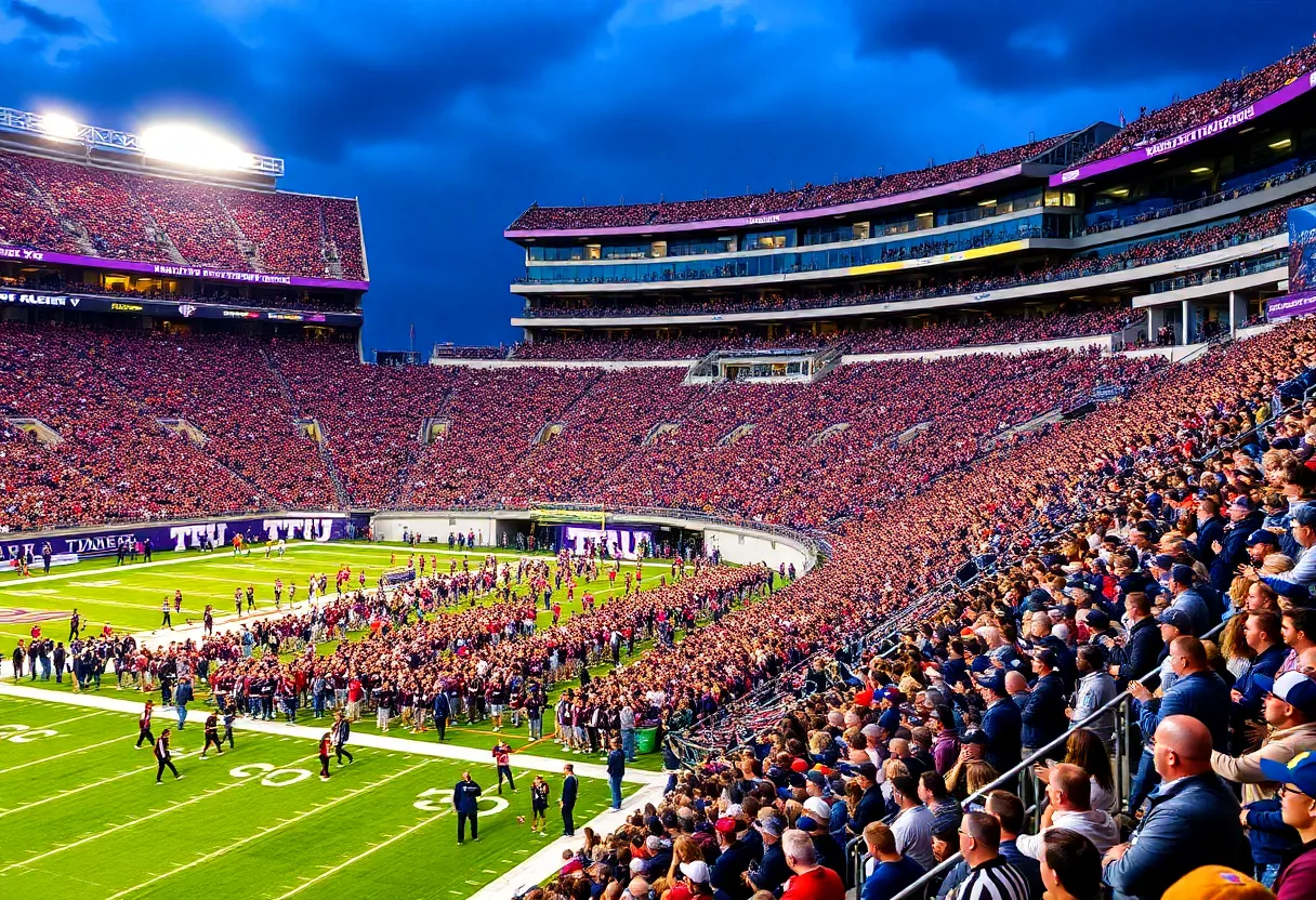 Texas State and Rice football game at Amon G. Carter Stadium