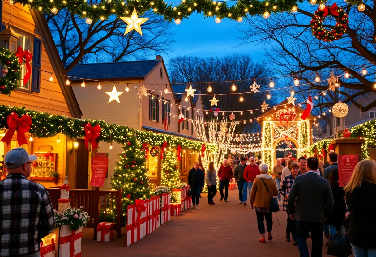 Texas-themed decorations and holiday festivities