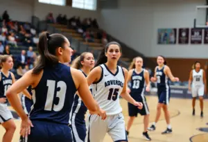Texas women's basketball players in action during a game.