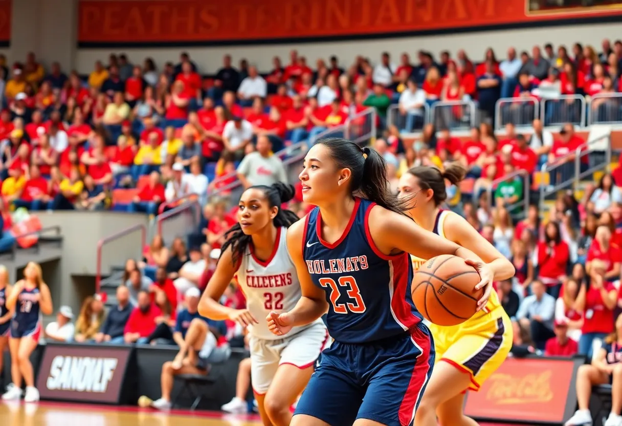 Texas women's basketball team in action during a game