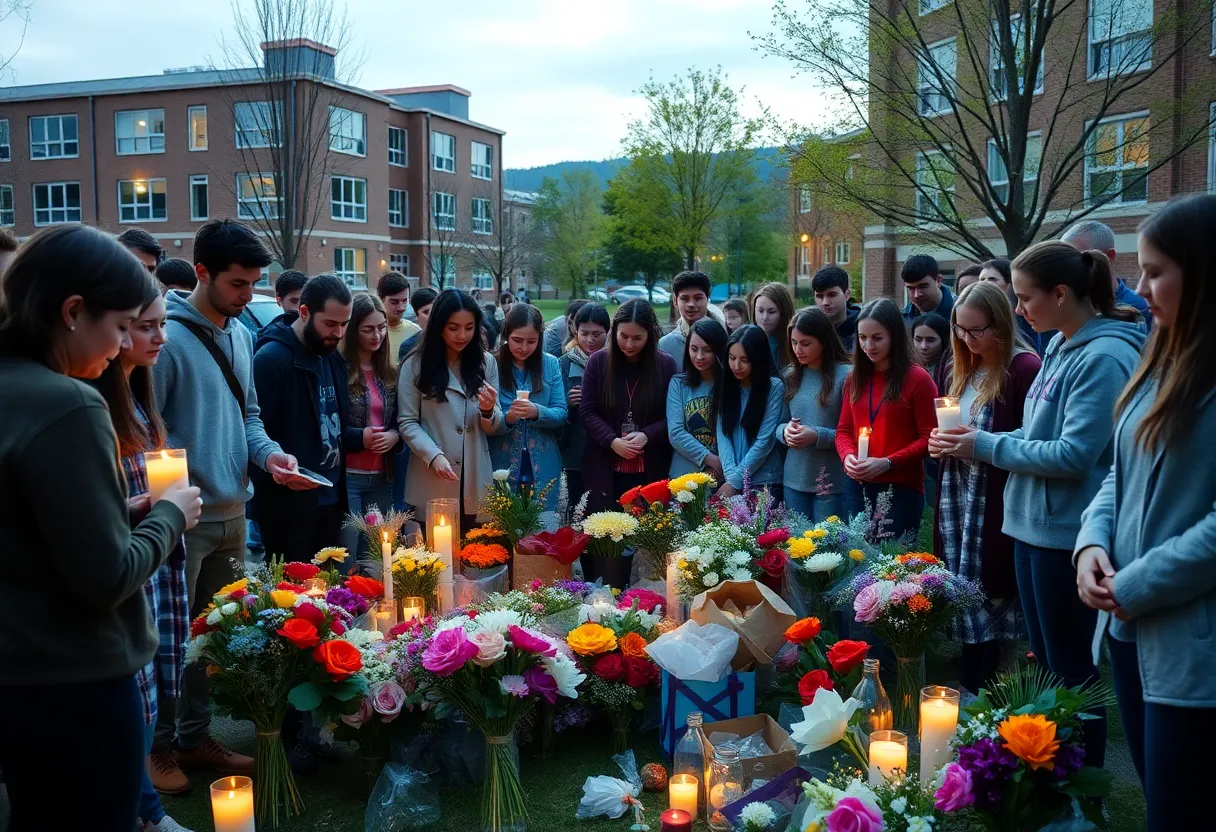Community memorial for Texas A&M student