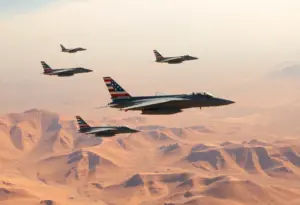 U.S. military jets flying over Syria during Operation Hawkeye Strike