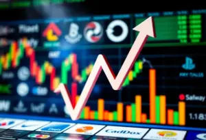 Abstract representation of financial market trends.