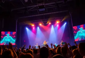 Audience enjoying the Webb Wilder Band performance at Riverside Revival.