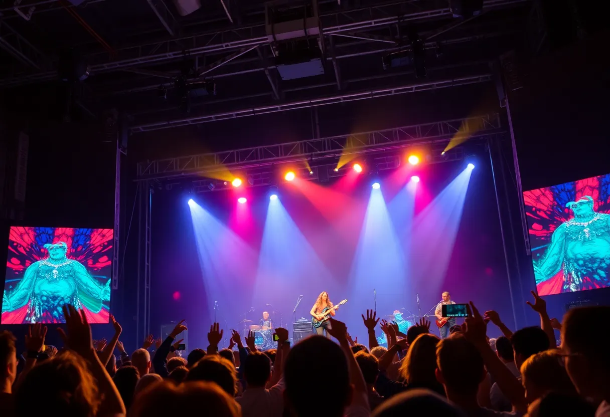 Audience enjoying the Webb Wilder Band performance at Riverside Revival.