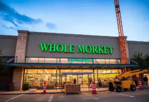 Renovation work at Whole Foods Market in Cedar Park