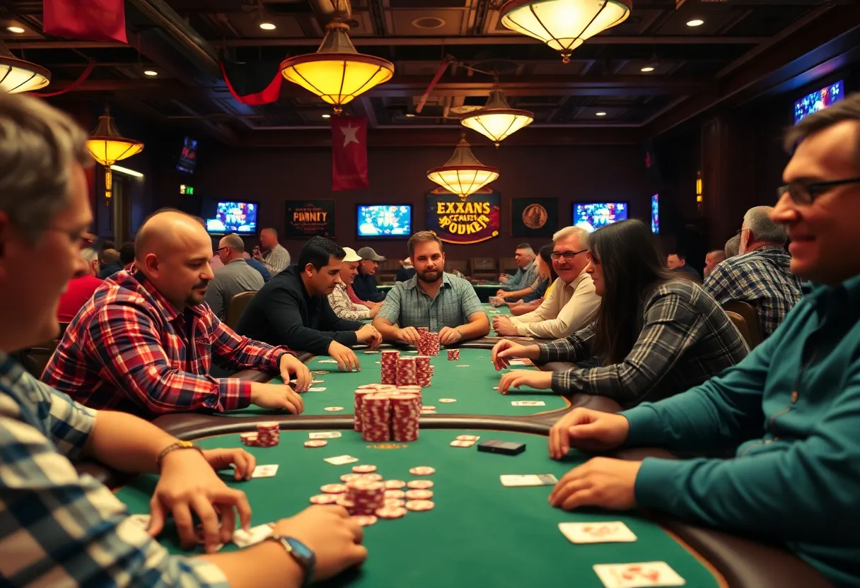 Players competing at Texas Card House during the World Series of Poker Circuit event.
